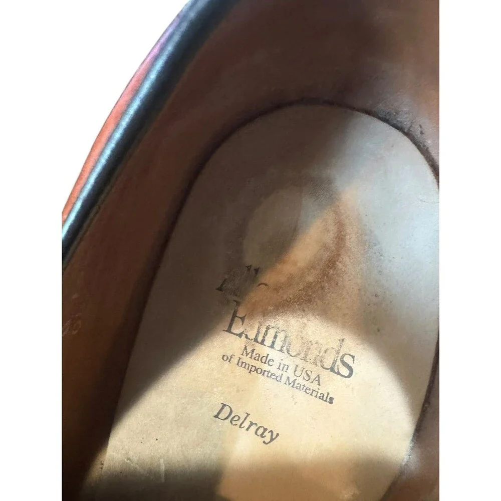 Allen Edmonds Delray Split Toe Chili Brown Leather Dress Shoes Mens Size 10.5 B